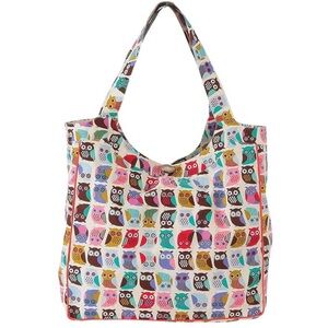 “Cahoots” Owl Print Tote Bag